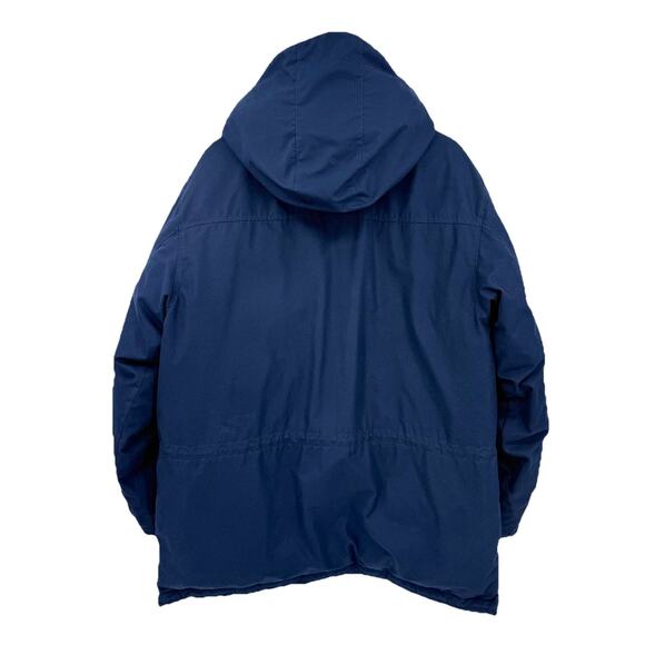 Vintage Eddie Bauer Navy Jacket Men’s XL Goose Down Coat Hooded Puffer Parka - Picture 3 of 16